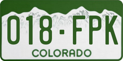 CO license plate 018FPK