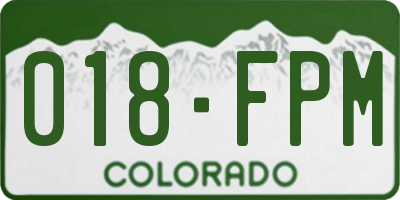 CO license plate 018FPM