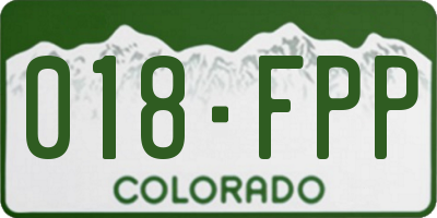 CO license plate 018FPP