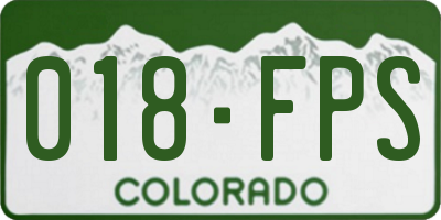 CO license plate 018FPS