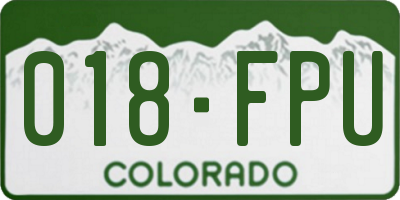 CO license plate 018FPU