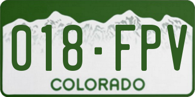 CO license plate 018FPV