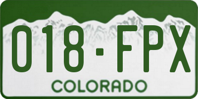 CO license plate 018FPX