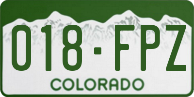 CO license plate 018FPZ