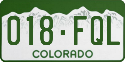CO license plate 018FQL