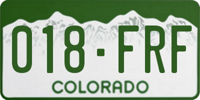 CO license plate 018FRF