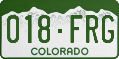 CO license plate 018FRG