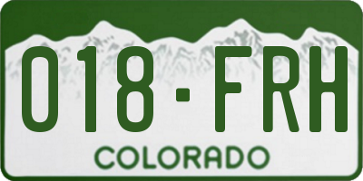 CO license plate 018FRH