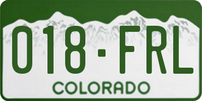 CO license plate 018FRL