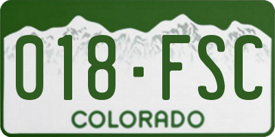 CO license plate 018FSC