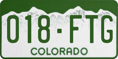 CO license plate 018FTG
