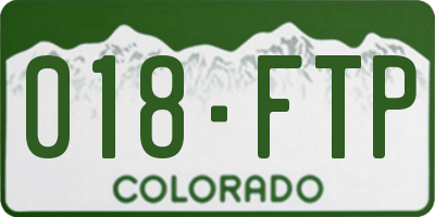 CO license plate 018FTP