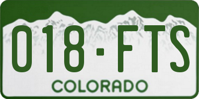 CO license plate 018FTS