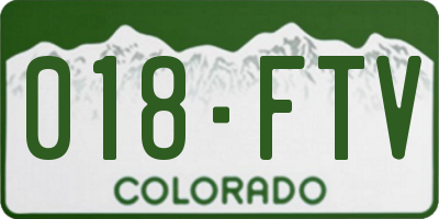 CO license plate 018FTV