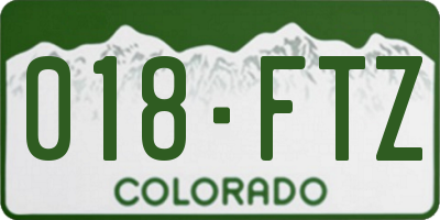 CO license plate 018FTZ