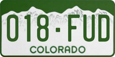 CO license plate 018FUD
