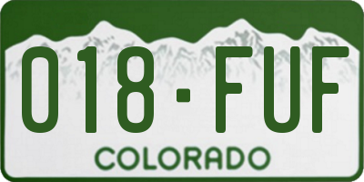 CO license plate 018FUF
