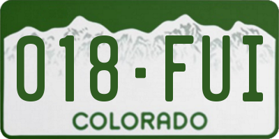 CO license plate 018FUI
