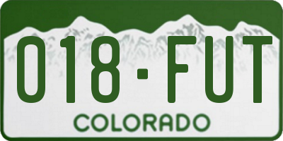 CO license plate 018FUT
