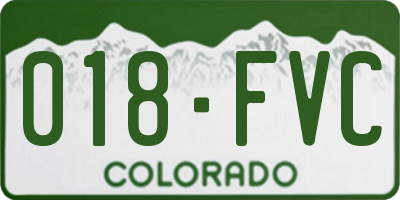 CO license plate 018FVC