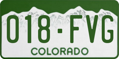 CO license plate 018FVG