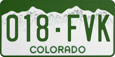 CO license plate 018FVK