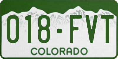 CO license plate 018FVT