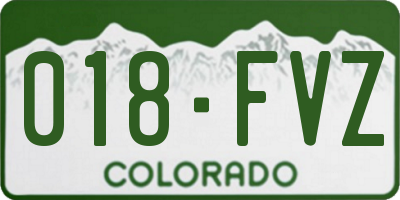 CO license plate 018FVZ