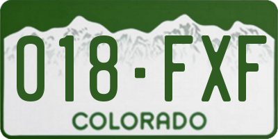 CO license plate 018FXF
