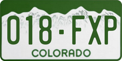 CO license plate 018FXP