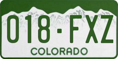 CO license plate 018FXZ