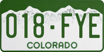 CO license plate 018FYE