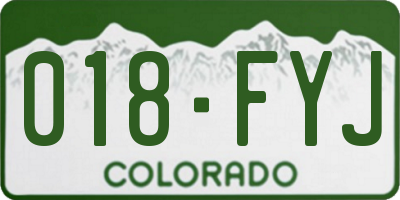 CO license plate 018FYJ
