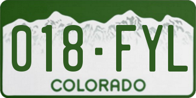 CO license plate 018FYL