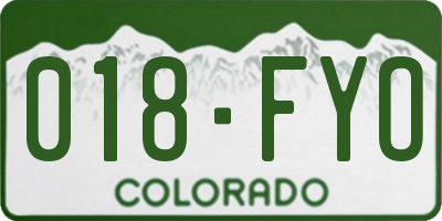 CO license plate 018FYO