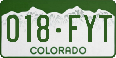 CO license plate 018FYT