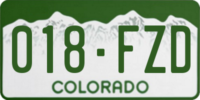 CO license plate 018FZD
