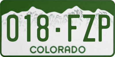 CO license plate 018FZP
