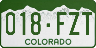 CO license plate 018FZT