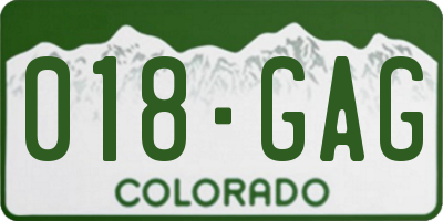 CO license plate 018GAG