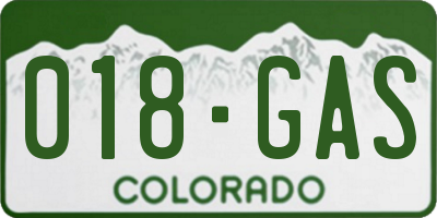CO license plate 018GAS
