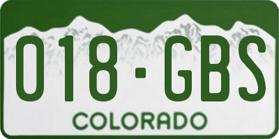 CO license plate 018GBS