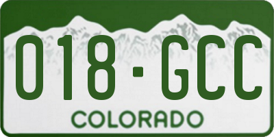 CO license plate 018GCC