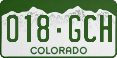 CO license plate 018GCH