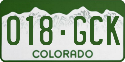 CO license plate 018GCK