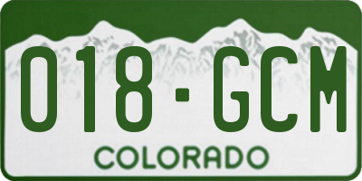 CO license plate 018GCM