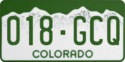 CO license plate 018GCQ