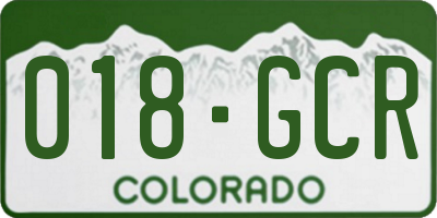 CO license plate 018GCR