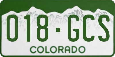 CO license plate 018GCS