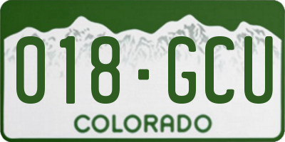CO license plate 018GCU